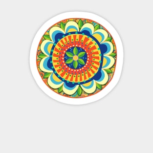 Folk Mandala (Blue Background) Sticker